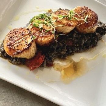 Salt and Iron - Seared Scallops w/Squid ink Risotto - Special for the day - Seafood Near Me - Edmonds, Washington