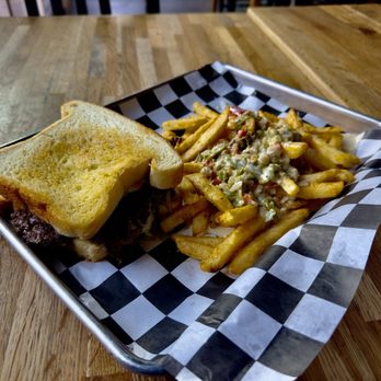 Stackers Burger - Stackers Patty Melt and Green Chile Queso Fries - Burgers Near Me - Albuquerque, New Mexico
