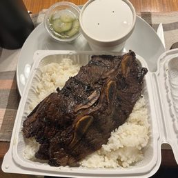 Kalbi Ribs with Mac Salad and Marinated Cucumber Kalbi Ribs with Mac Salad and Marinated Cucumber