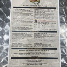 The front of the menu
