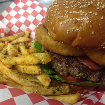 Stanton's City Bites - The "Truck-Stopper" complete with its signature giant fried onion rings, and Italian Fries on the side! - Burgers Near Me - Houston, Texas