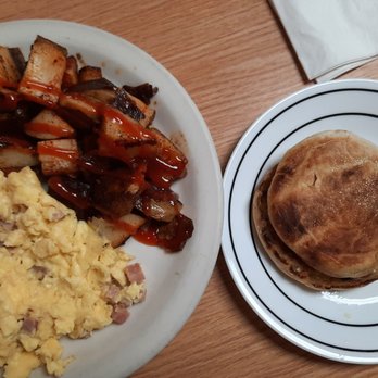 Mountain Quail Cafe - The scrambled eggs and ham was perfect. Home fries usually come with peppers and onions, easily left off. So yummy! - American Near Me - Quartzsite, Arizona Mountain Quail Cafe - The scrambled eggs and ham was perfect. Home fries usually come with peppers and onions, easily left off. So yummy! - American Near Me - Quartzsite, Arizona
