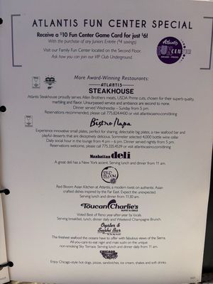 Menu photo 6 Atlantis Purple Parrot RENO, NV