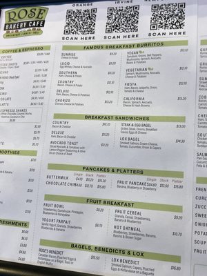 Menu photo 6 Rose Bakery Cafe Orange, CA