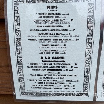 The Taco Shoppe - Menu - Sports Bars Near Me - Government Camp, Oregon