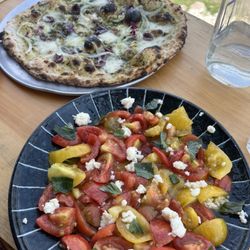 Norman Hardie - Fior de latte, lemon zest & olive Blanca pizza (3/5, wish there was more cheese & zest). Caprese salad (3.5/5). Rosé wine is good & popular!