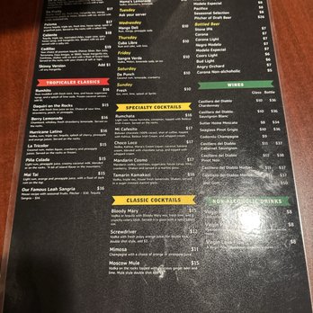 Gaby's Latin Flavors - drink menu - Mexican Near Me - Big Bear Lake, California Gaby's Latin Flavors - drink menu - Mexican Near Me - Big Bear Lake, California