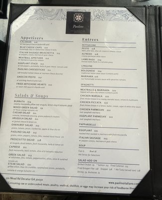 Menu photo 4 Paolino Decatur, GA Menu photo 4 Paolino Decatur, GA