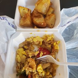 Ackee and saltfish with home fries Ackee and saltfish with home fries