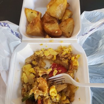 Flames III - Ackee and saltfish with home fries - Caribbean Near Me - Dorchester, Massachusetts Flames III - Ackee and saltfish with home fries - Caribbean Near Me - Dorchester, Massachusetts