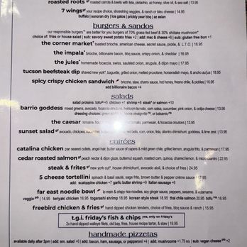 The Hills - Food menu 5/2026 - New American Near Me - Tucson, Arizona