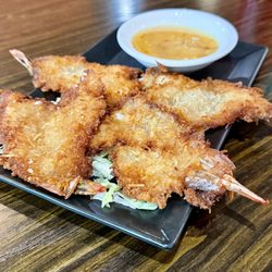Vallarta Grill - Camarones Coco / Coconut Shrimp - super flattened! I even joked that they got run over... but it was intentional and worked! Yummy!