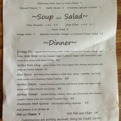 Neah Kah Nie Bistro - Menu on April 12th.