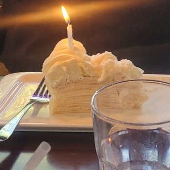 Wasabi Japanese Restaurant - Birthday cheesecake. - Sushi Bars Near Me - Concord, California