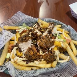 Wildkat Records Bar & Grill - Love me tender- Loaded fries with chicken tenders