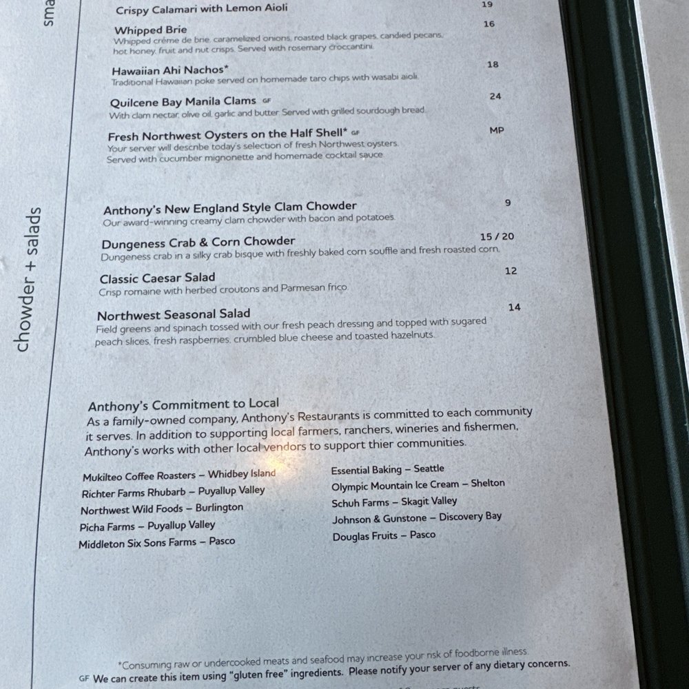 Anthony's Pier 66 - Menu - Seafood Near Me - Seattle, Washington Anthony's Pier 66 - Menu - Seafood Near Me - Seattle, Washington