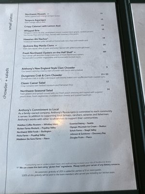 Menu photo 5 Anthony's Pier 66 Seattle, WA