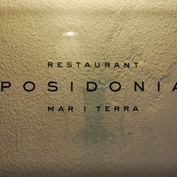 Posidonia - Restaurant sign. Clear and smart design, restricted and stylish.