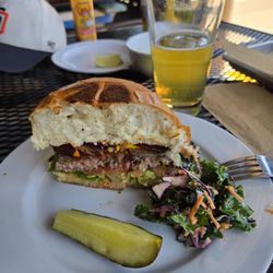 Nate's Garden Grill - 1/2 spicey burger with kale salad