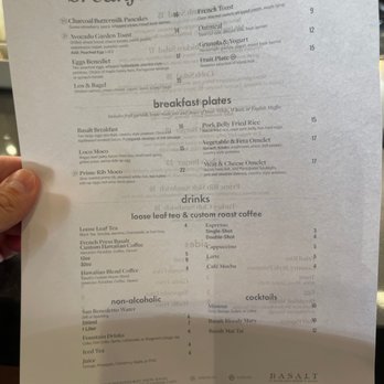 Basalt - Menu. Light print. - New American Near Me - Honolulu, Hawaii Basalt - Menu. Light print. - New American Near Me - Honolulu, Hawaii