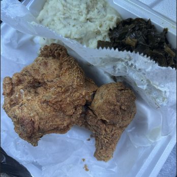 Shantell's Just Until Restaurant & Lounge - Fried Chicken, Collards and Mashed Potatoes (no gravy.) - Breakfast & Brunch Near Me - Sanford, Florida
