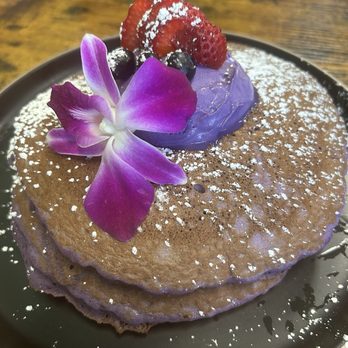 Guieb Cafe - Ube Mascarpone Pancakes - New American Near Me - Honolulu, Hawaii