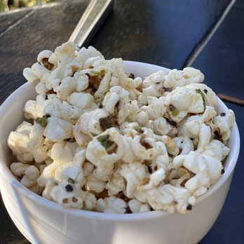 The Lark - Served to each table. Today's popcorn was bacon fat, scallions and fresh black pepper. - New American Near Me - Santa Barbara, California The Lark - Served to each table. Today's popcorn was bacon fat, scallions and fresh black pepper. - New American Near Me - Santa Barbara, California