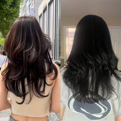 Joung Dawn Beauty Salon - DO NOT get your haircut here. (Left) picture of the length, cut and style I asked for and showed her. (Right) her butchering job