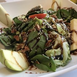 Silvano's - French lettuce salad with apple, Gorgonzola, walnuts and a sweet reduced balsamic dressing.  Amazing. Crazy fresh and delicious!