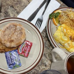 Senior omelet with english muffin
