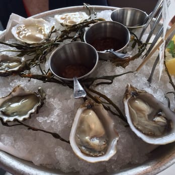 Fishing With Dynamite - Raw oysters from Washington and Maine, mignonette, ponzu, horseradish - Seafood Near Me - Manhattan Beach, California
