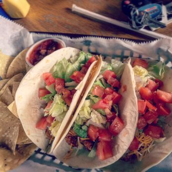 Jake O'malley's Irish Pub - Fish Tacos - the fish & batter were bland, & the chips weren't salted, but thx for the plastic on the bottom of the tortilla. Nice save chef - Irish Near Me - Washington, Michigan