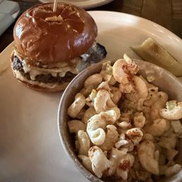Mushroom Mae Burger + old bay macaroni salad