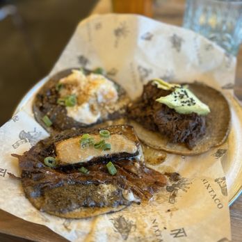 Nixtaco - Pork Belly, Short Rib Barbacoa and Shrimp Porky. All delicious. - Mexican Near Me - Roseville, California Nixtaco - Pork Belly, Short Rib Barbacoa and Shrimp Porky. All delicious. - Mexican Near Me - Roseville, California