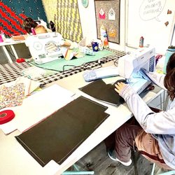 Beehive Craft Studio - Sewing classroom in the back of the store.