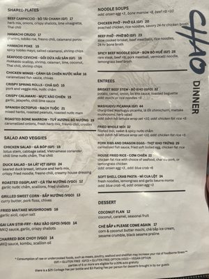 Menu photo 1 Chao Honolulu, HI