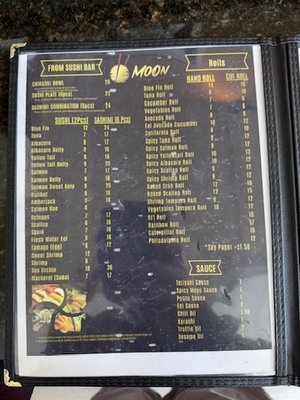 Menu photo 3 Moon Sushi Bar Los Angeles, CA Menu photo 3 Moon Sushi Bar Los Angeles, CA
