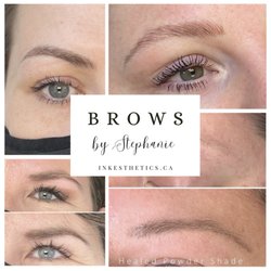 Ink Esthetics Permanent Makeup - Different brow techniques showing healed results