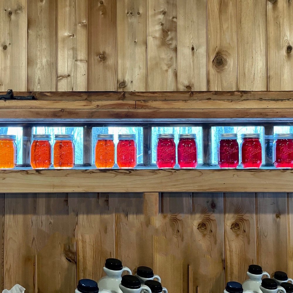 Durham Sugarhouse - As the syrup-making season goes on, the syrup batches go from a very light color to a dark color. - Specialty Food Near Me - Durham, Connecticut