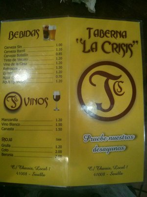 Menu photo 1 La Crisis Seville, SE Menu photo 1 La Crisis Seville, SE