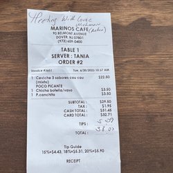 I gave Tania a tip because is not her fault she works here and the food sucks. But $3.50 for CANCHA??!!!! I can buy a whole pound bag for $5