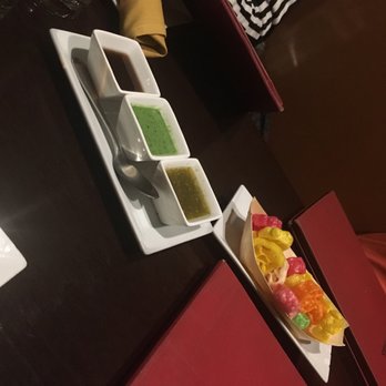 Benares - Rice Puffs, with dips Tamarind, Mint Cilantro and Mango Chutney - Indian Near Me - New York, New York