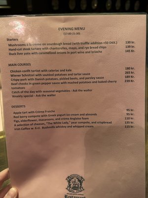 Menu photo 1 Restaurant Skindbuksen København K, 84