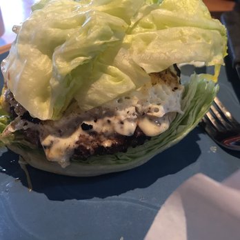 Islands Restaurant - Not the best at lettuce wrapping a burger. This is weird. - Burgers Near Me - Northridge, California