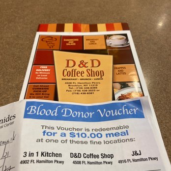 D&D Coffee Shop - a receipt for a coffee shop - Breakfast & Brunch Near Me - Brooklyn, New York