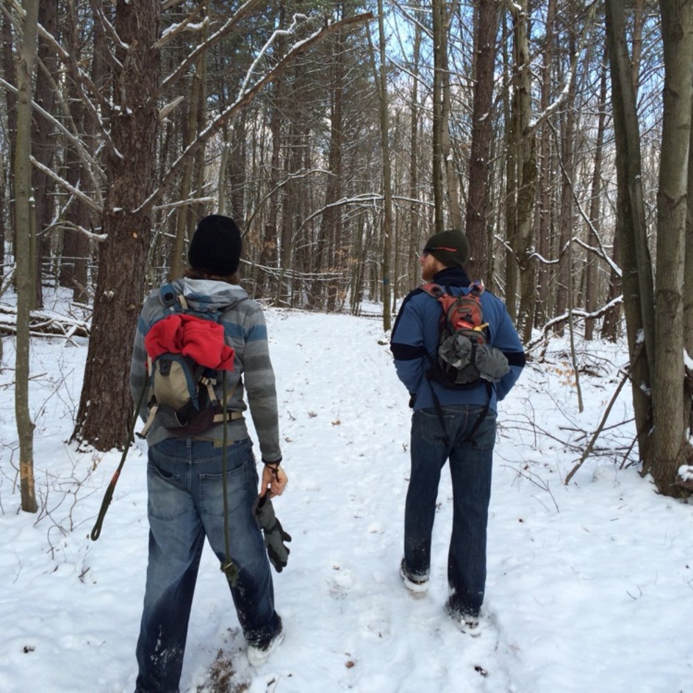 Boys on the hiking trail Boys on the hiking trail