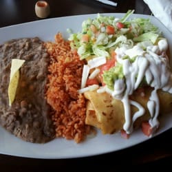 Beef and chicken Chimichangas. This is an adultish portion. If you are an adult male, you will not have any leftovers. $9.00