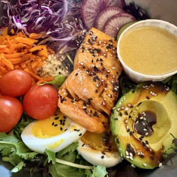 Yodelin - The wonderful coho, salmon, power, green rice bowl, sooo good! - Seafood Near Me - Port Angeles, Washington Yodelin - The wonderful coho, salmon, power, green rice bowl, sooo good! - Seafood Near Me - Port Angeles, Washington