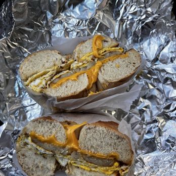 Bagel World - Egg & cheese with hash brown. - Bagels Near Me - Brooklyn, New York Bagel World - Egg & cheese with hash brown. - Bagels Near Me - Brooklyn, New York