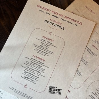 La Grande Boucherie - Restaurant week menu - Steakhouses Near Me - Chicago, Illinois